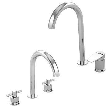 widespread faucets - 2-hole and 3-hole - combined in one picture