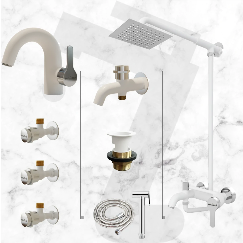 Acme Complete Bathroom Set - White & Chrome