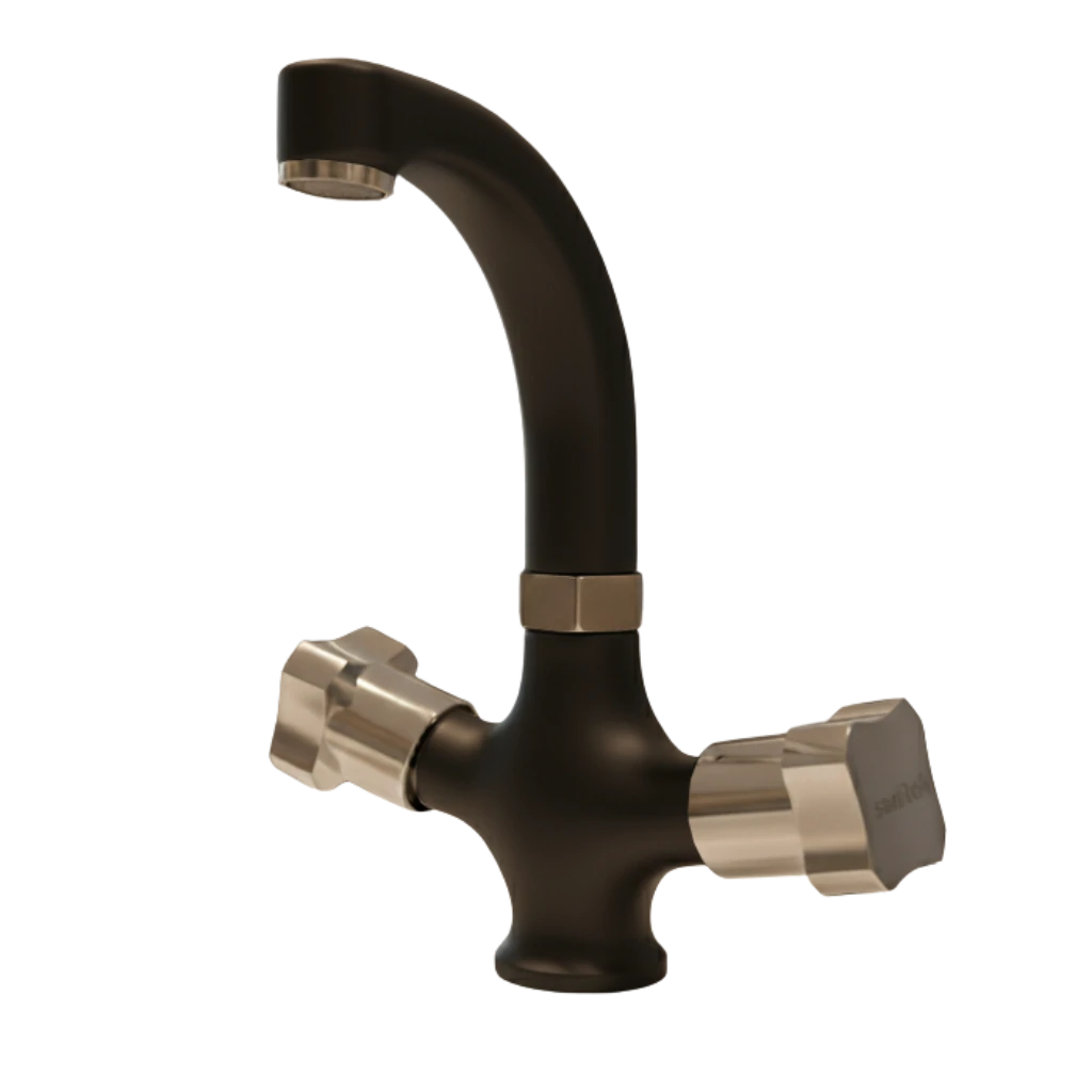 Cancer - Basin Mixer - Black & Chrome