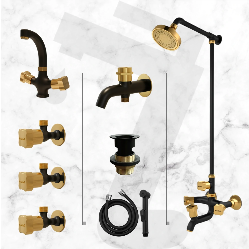 Cancer Complete Bathroom Set - Black & Gold
