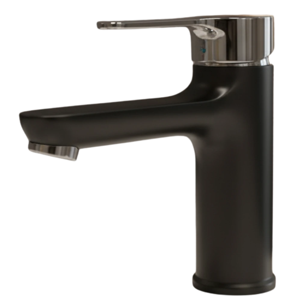 Eco - Basin Mixer - Black & Chrome