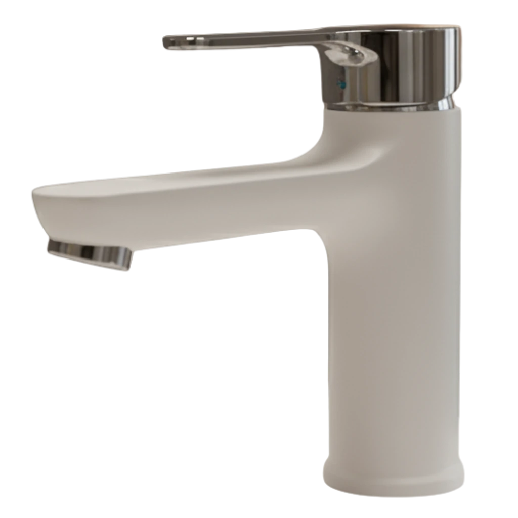 Eco - Basin Mixer - White & Chrome