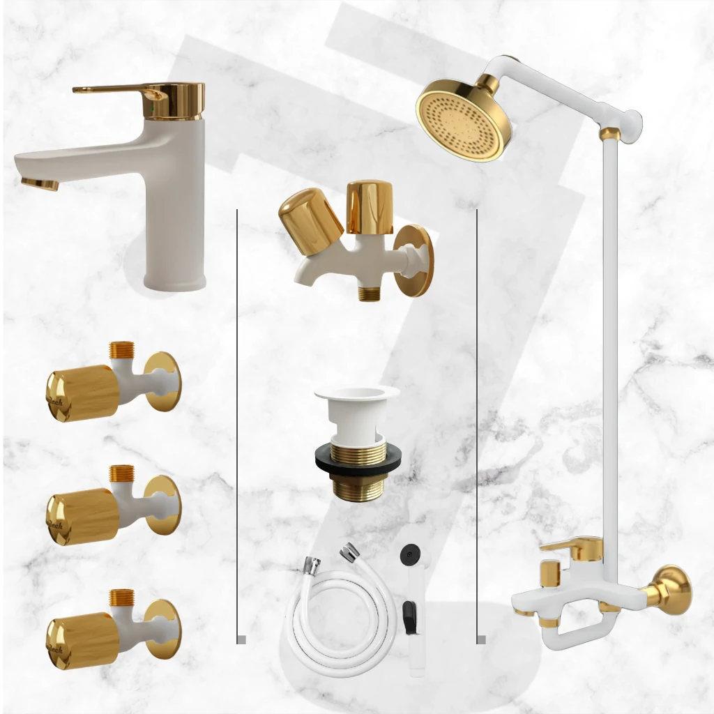 Eco Complete Bathroom Set - White & Gold