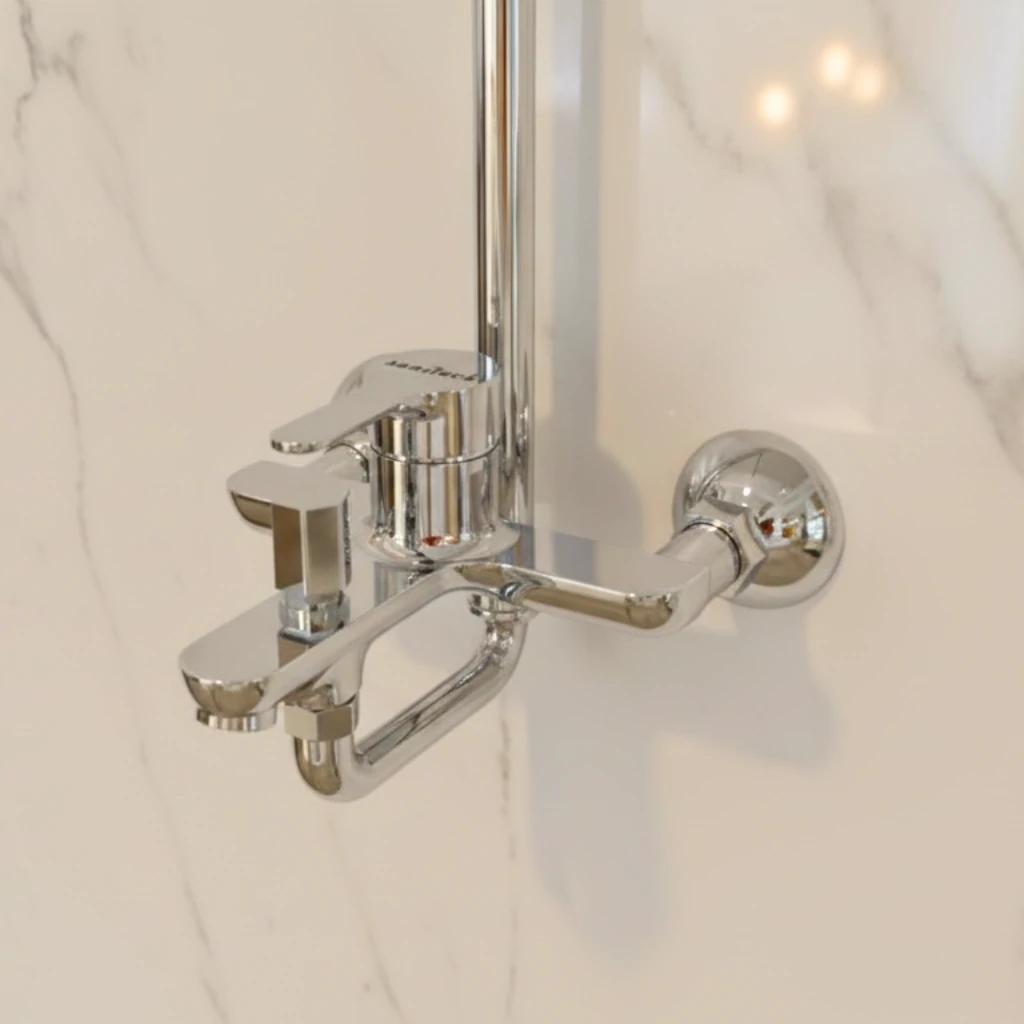 Eco Wall Mixer in Bathroom - SaniTecH Sanitary Fittings