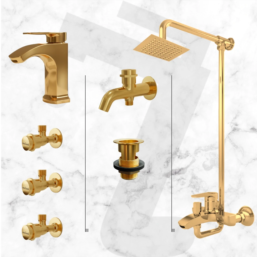 Flow Complete Bathroom Set - Gold