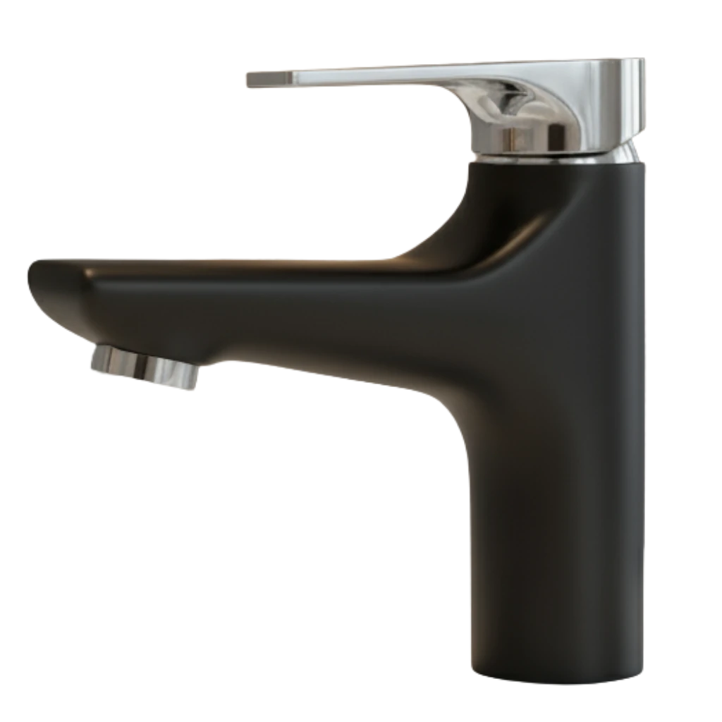 Gist - Basin Mixer - Black & Chrome