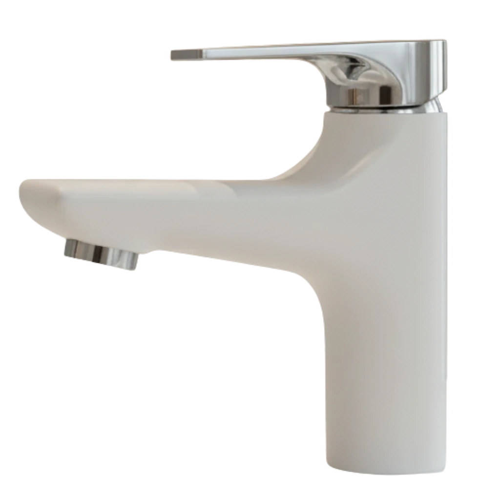 Gist - Basin Mixer - White & Chrome
