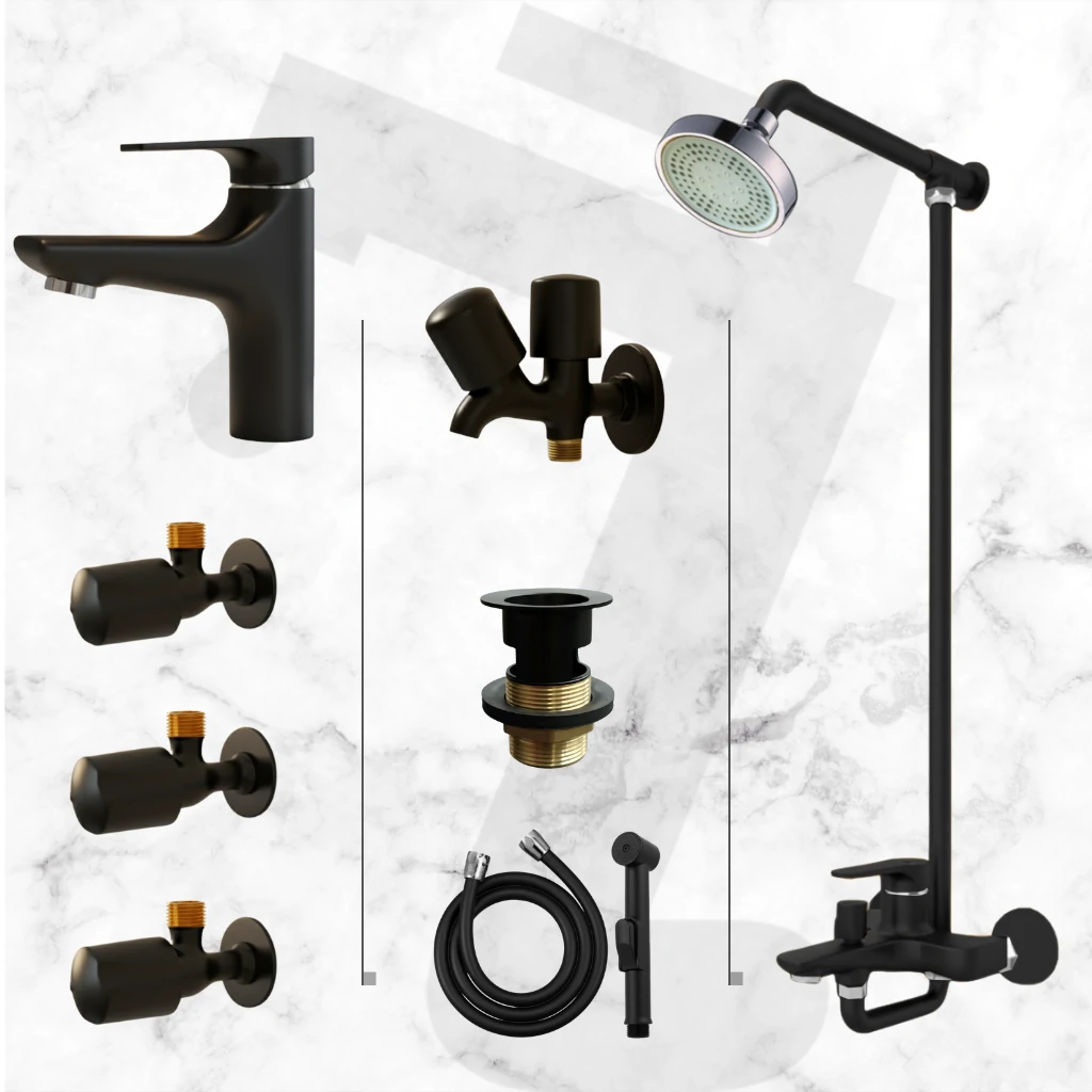 Gist Complete Bathroom Set - Black