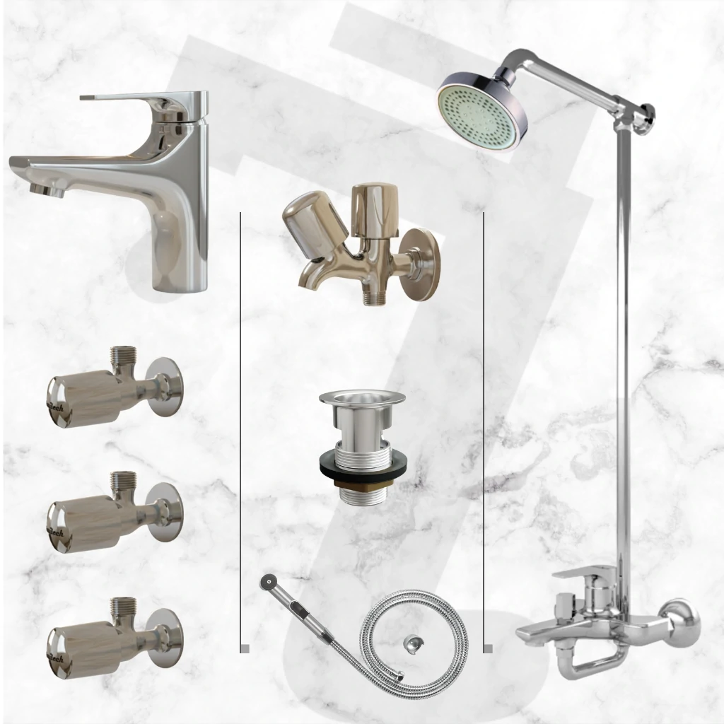 Gist Complete Bathroom Set - Chrome