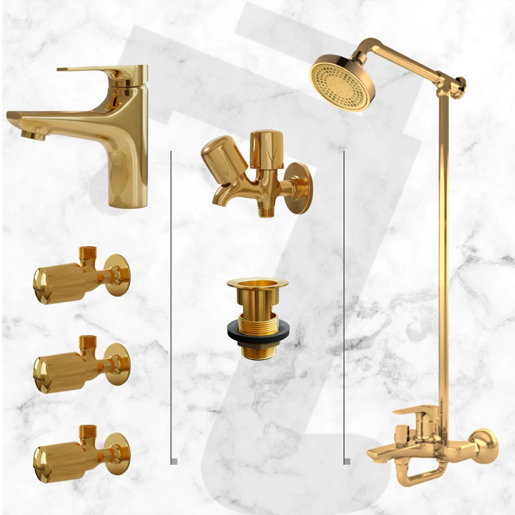 Gist Complete Bathroom Set - Gold