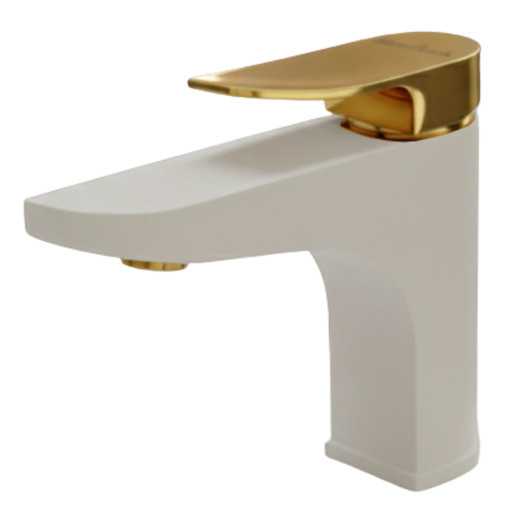 Inception - Basin Mixer - White & Gold