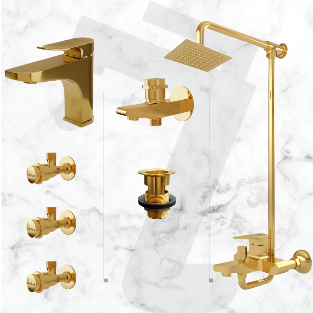 Inception Complete Bathroom Set - Gold