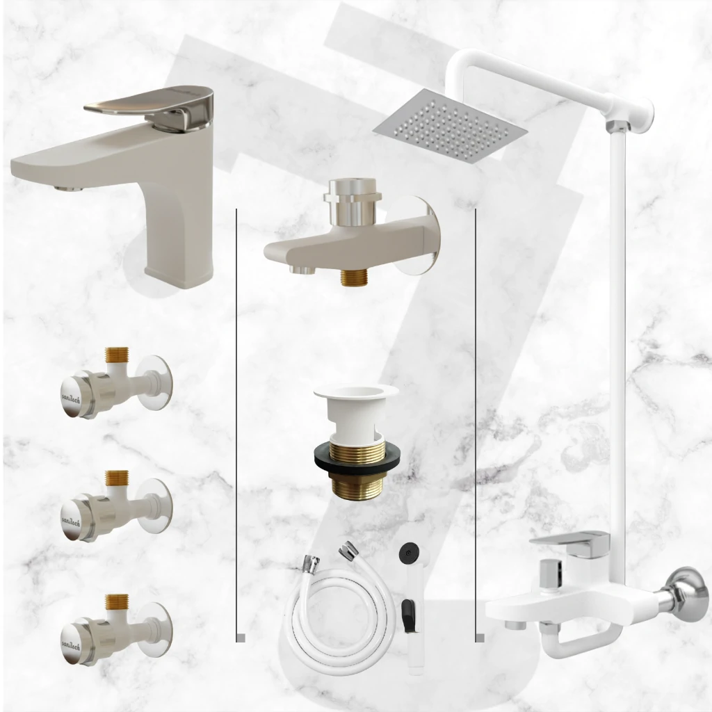 Inception Complete Bathroom Set - White & Chrome