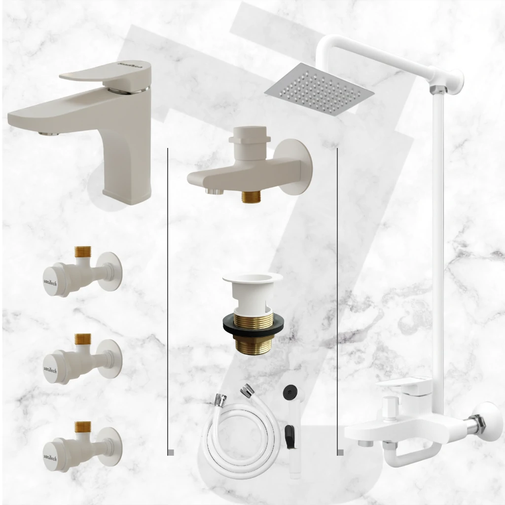 Inception Complete Bathroom Set - White