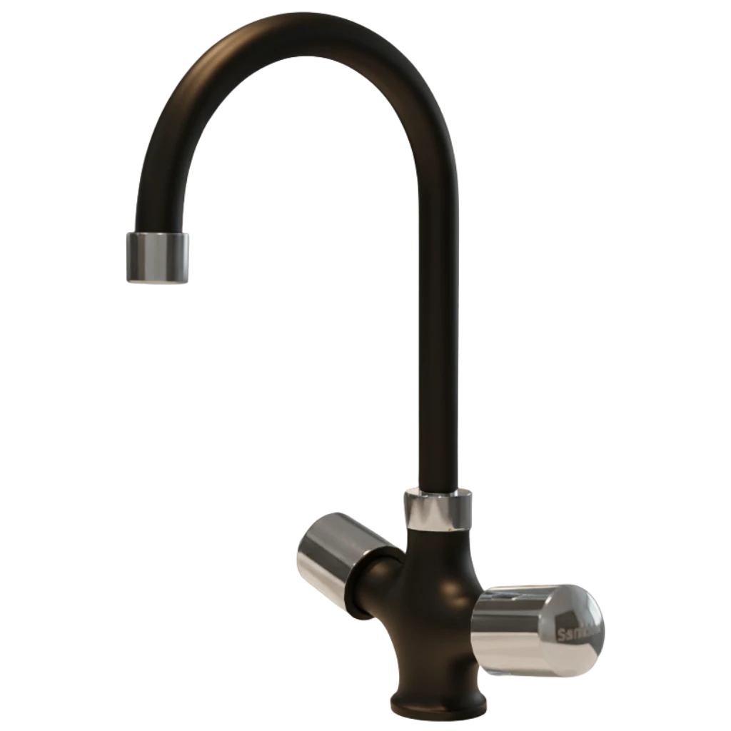 Leo - Basin Mixer - Black & Chrome