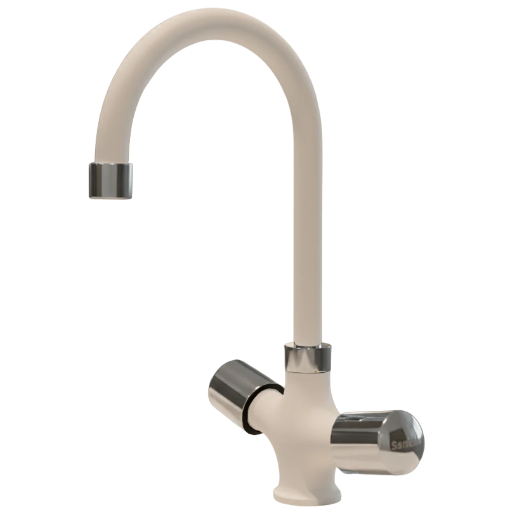 Leo - Basin Mixer - White & Chrome