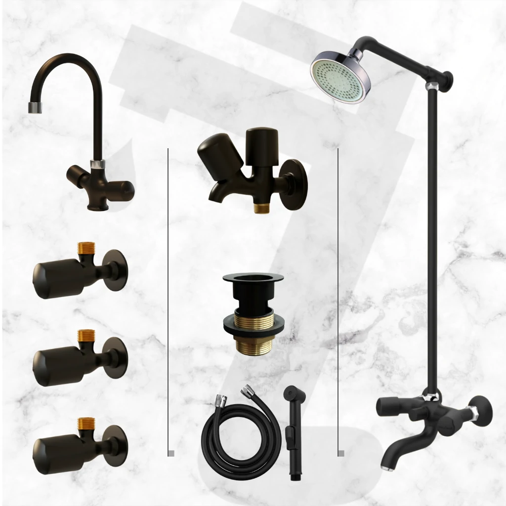 Leo Complete Bathroom Set - Black