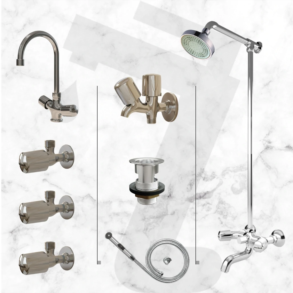 Leo Complete Bathroom Set - Chrome