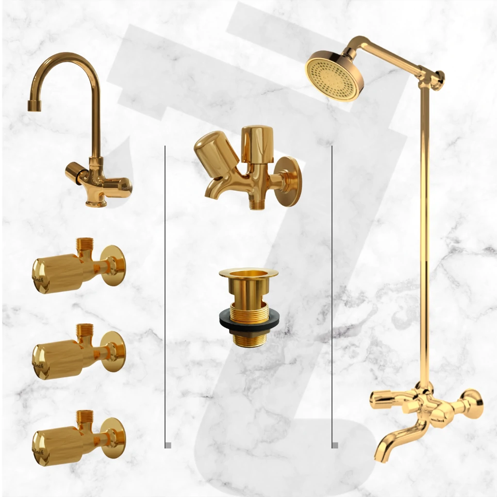 Leo Complete Bathroom Set - Gold