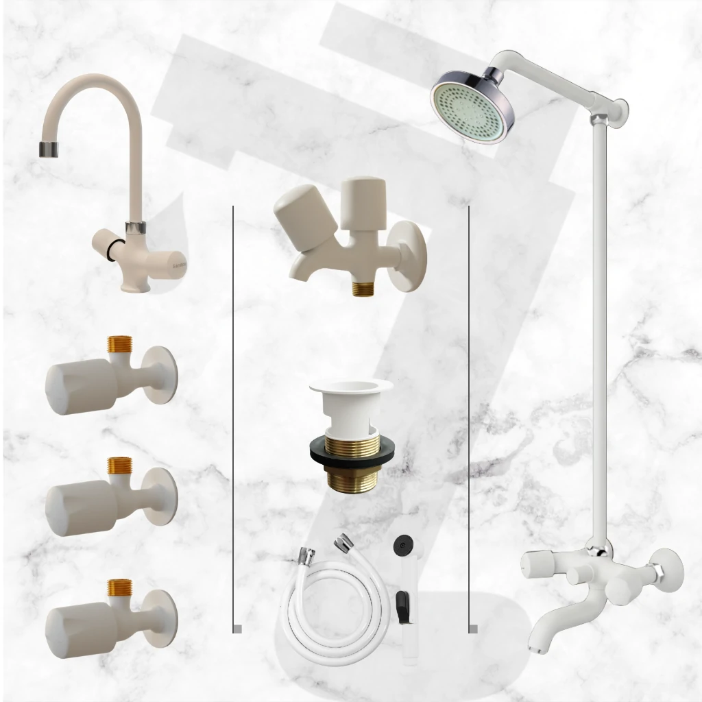 Leo Complete Bathroom Set - White