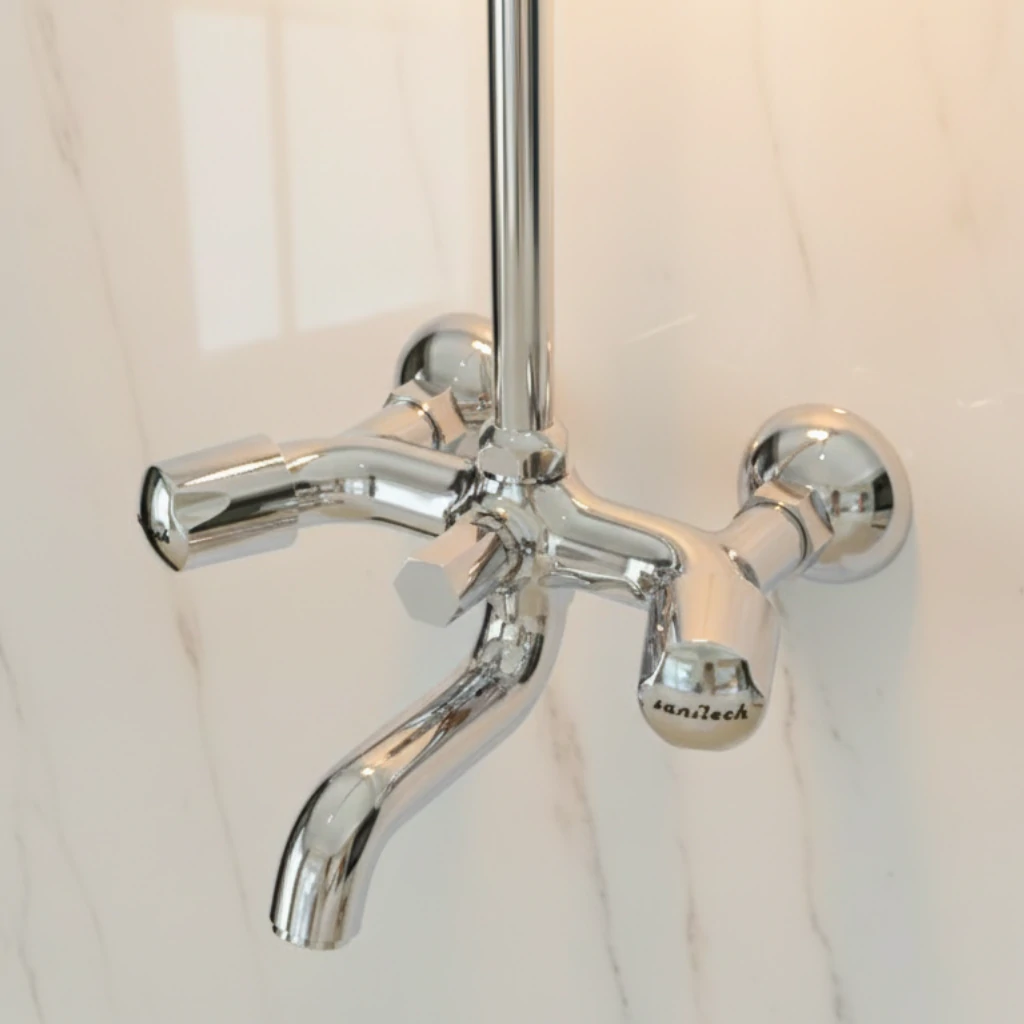 Leo Wall Mixer in Bathroom - SaniTecH Sanitary Fittings