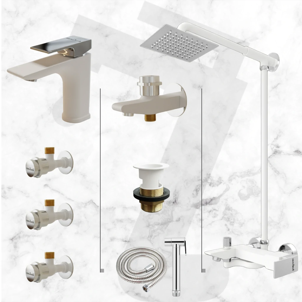 Moderation Complete Bathroom Set - White & Chrome