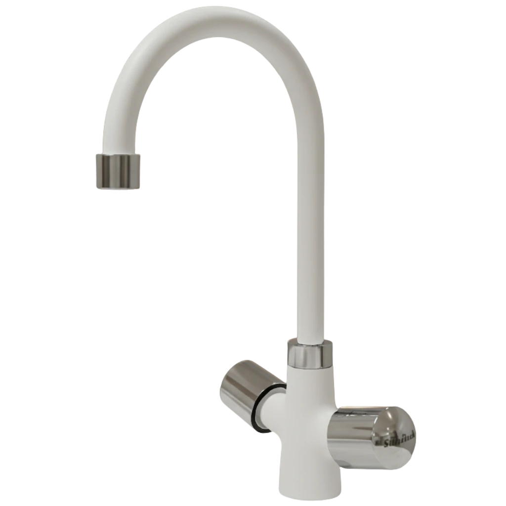 Scorpio - Basin Mixer - White & Chrome