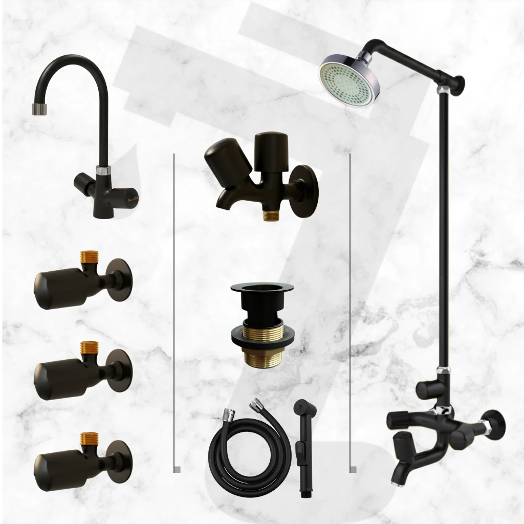 Scorpio Complete Bathroom Set - Black