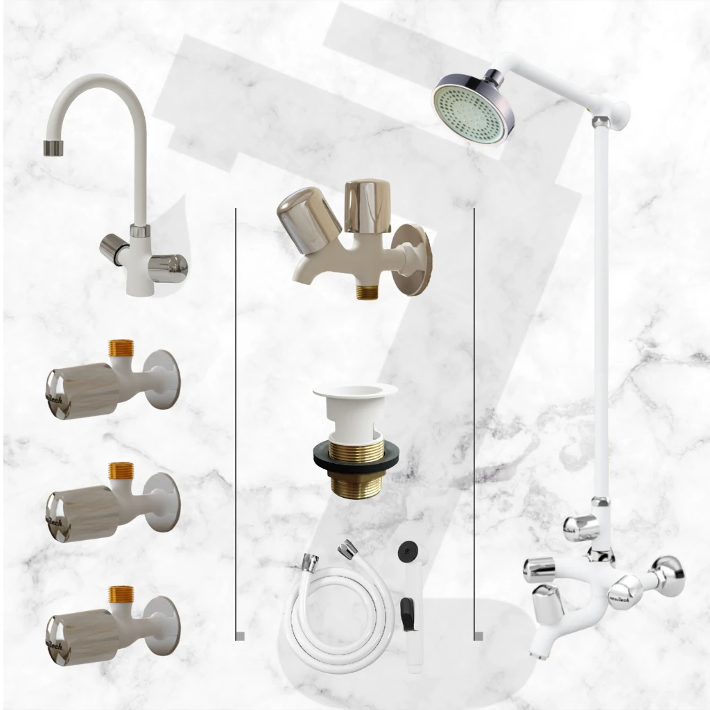 Scorpio Complete Bathroom Set - White & Chrome