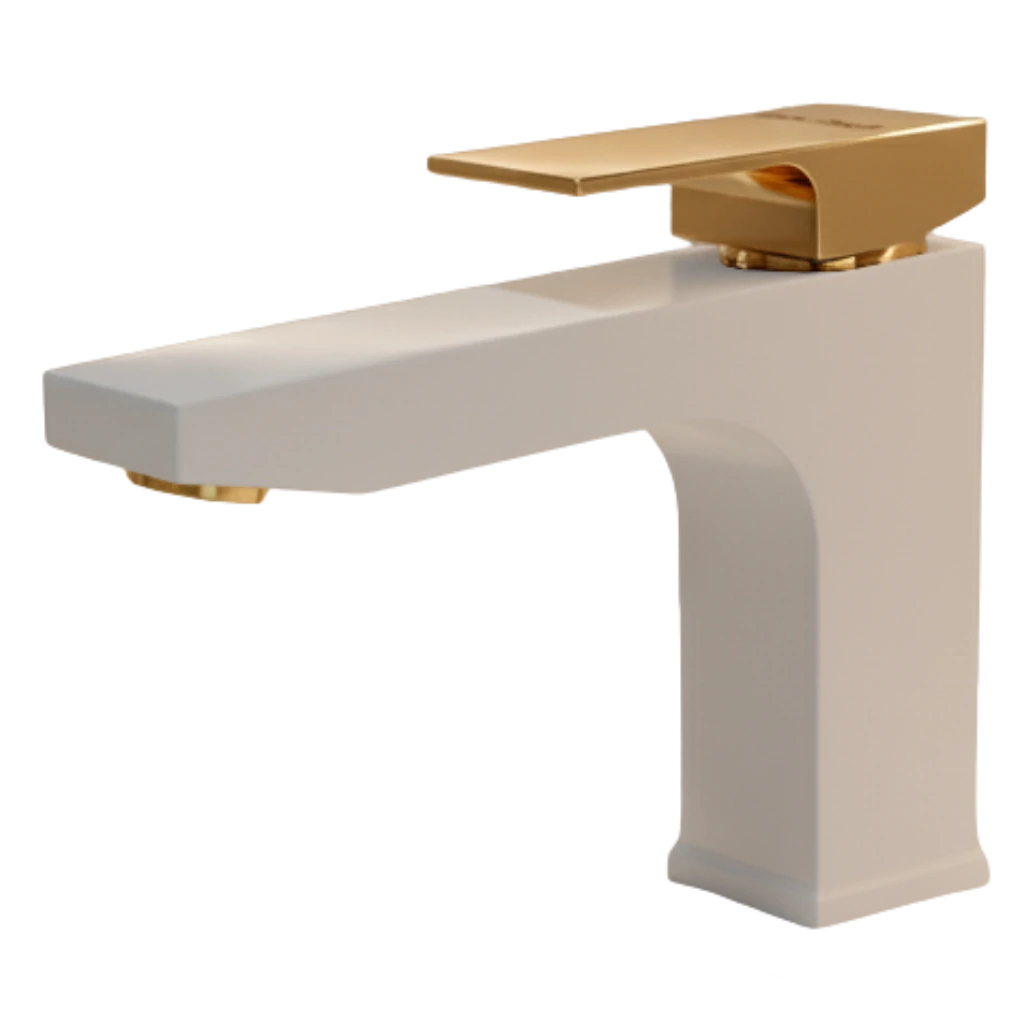 Valor - Basin Mixer - White & Gold