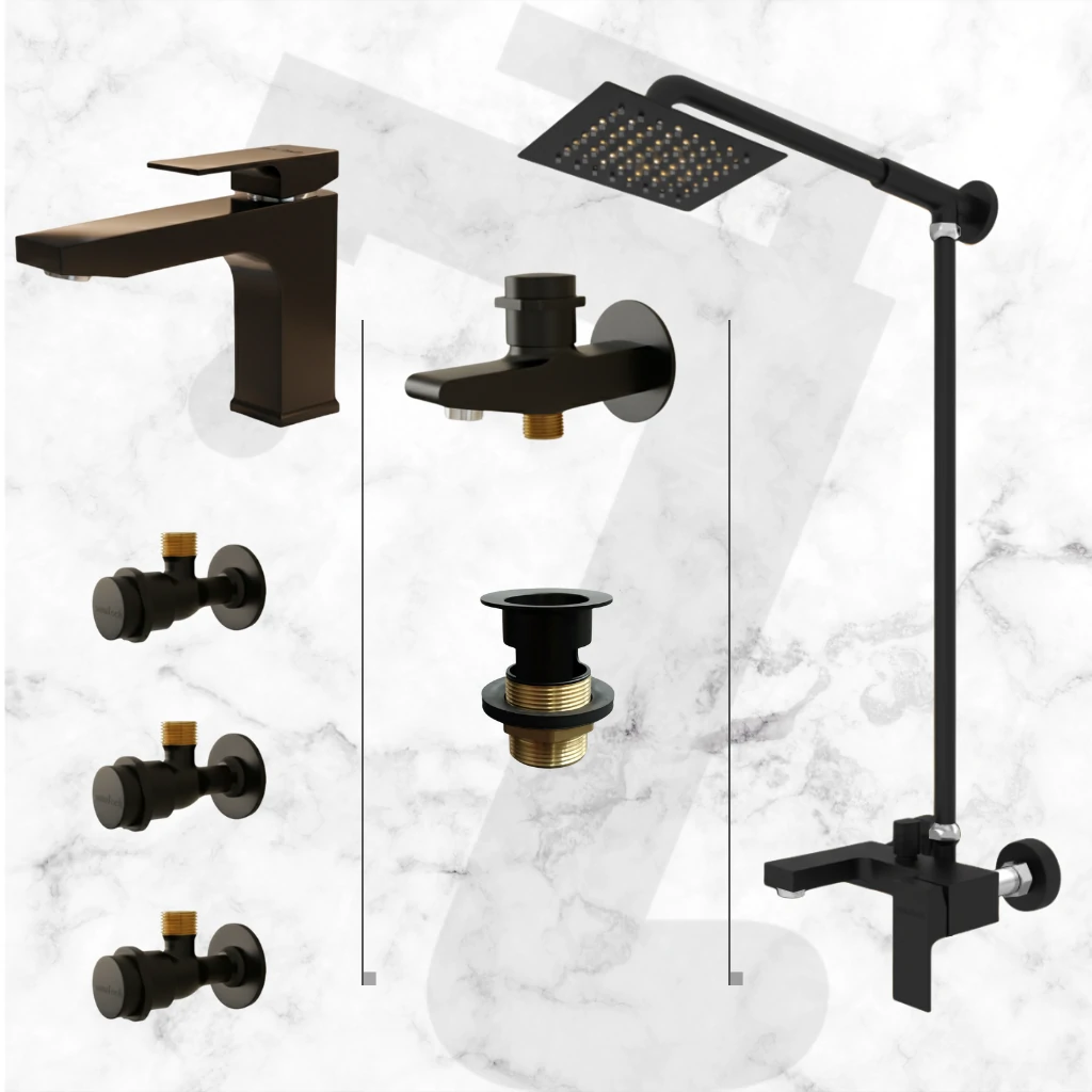 Valor Complete Bathroom Set - Black