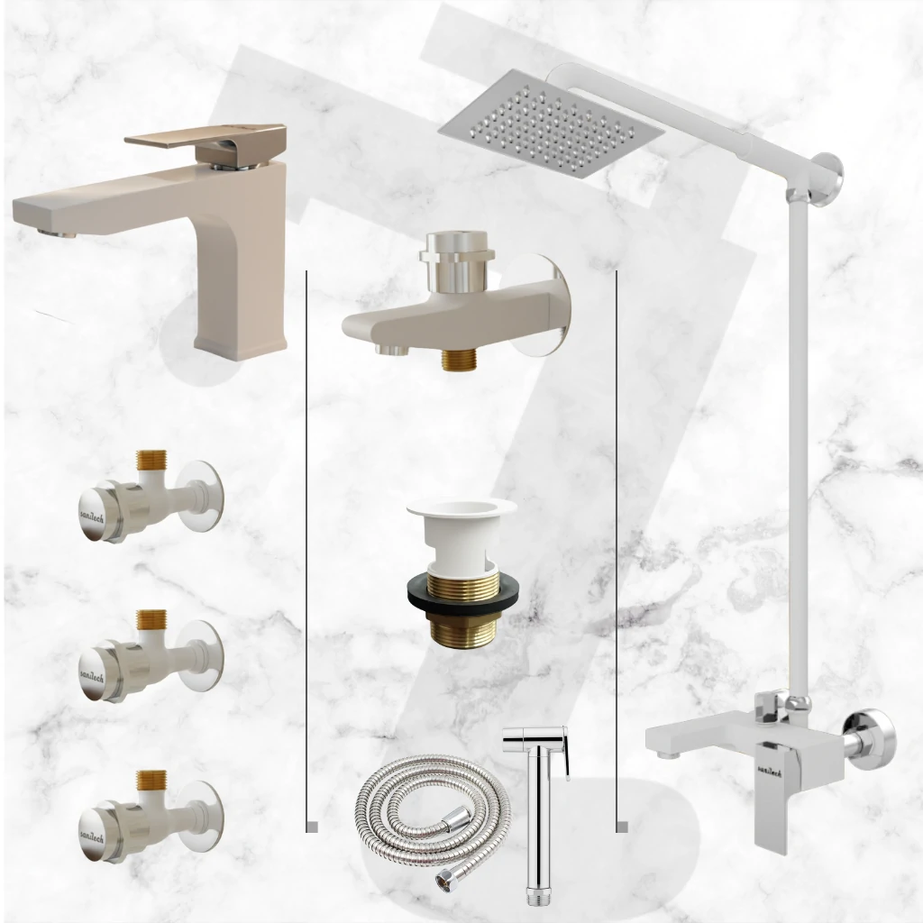 Valor Complete Bathroom Set - White & Chrome