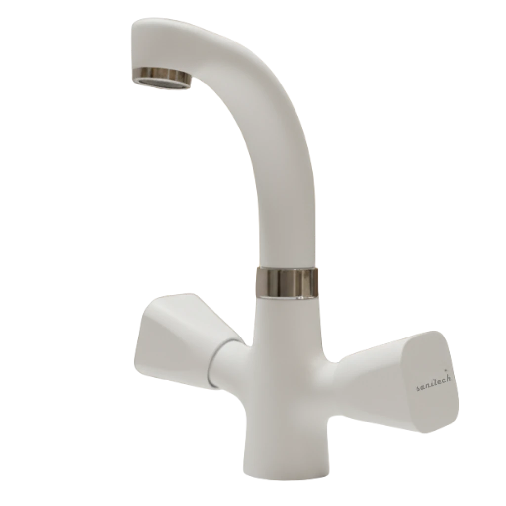 Virgo - Basin Mixer - White