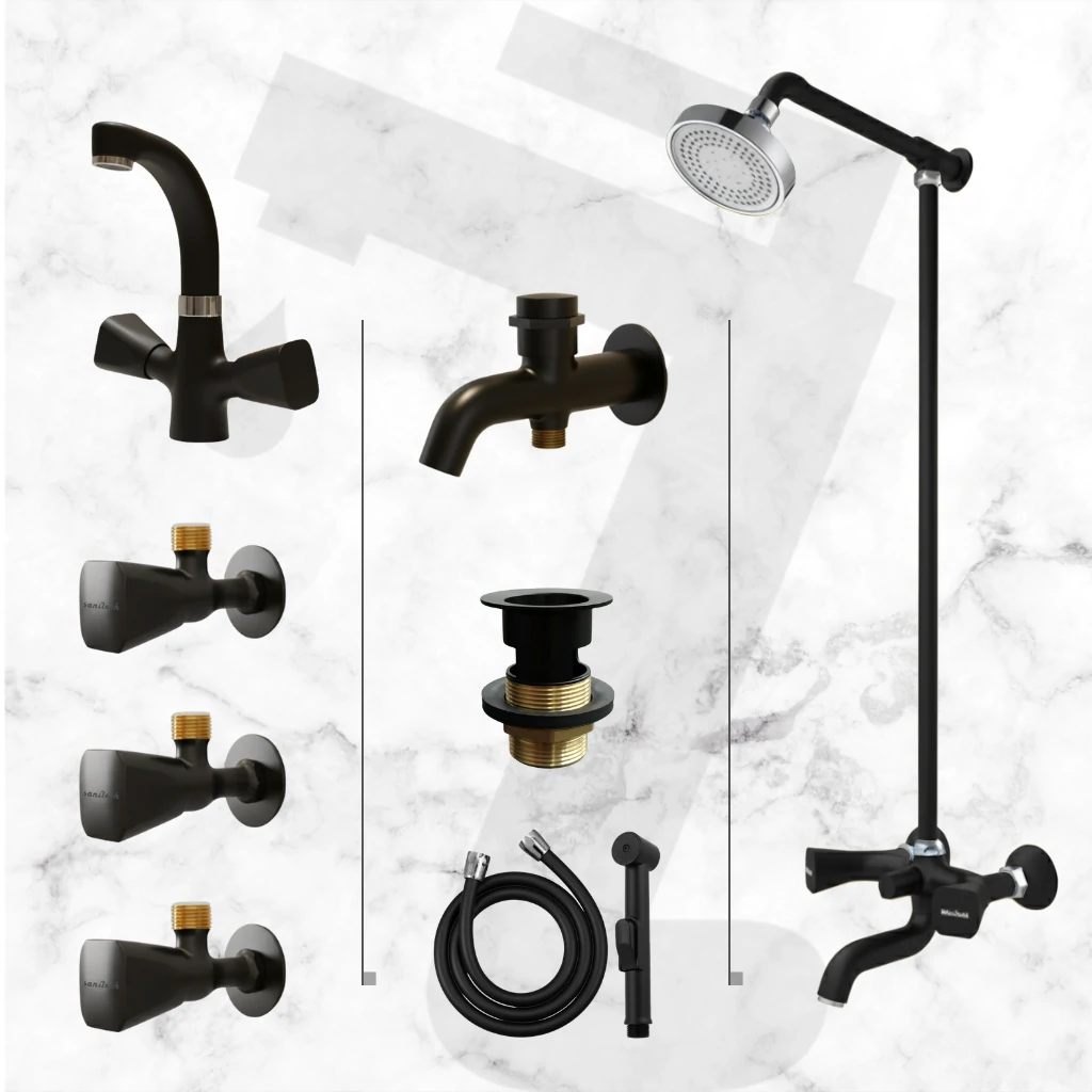 Virgo Complete Bathroom Set - Black