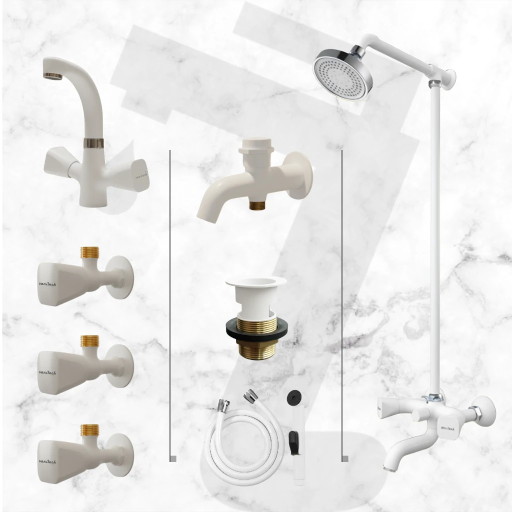 Virgo Complete Bathroom Set - White