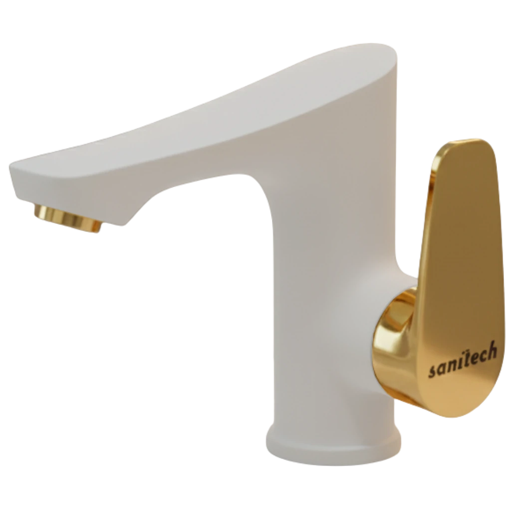 Vogue - Basin Mixer - White & Gold