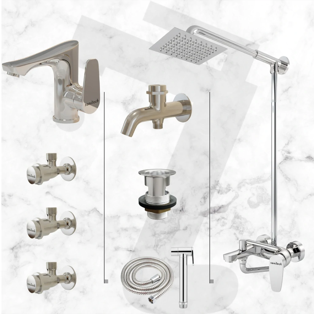 Vogue Complete Bathroom Set - Chrome