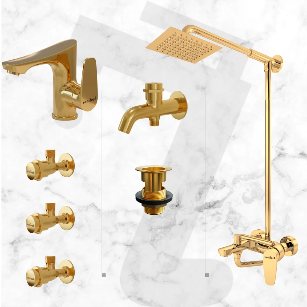 Vogue Complete Bathroom Set - Gold