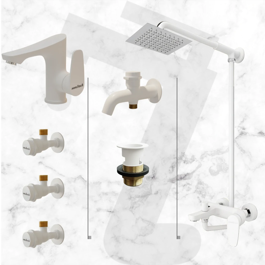 Vogue Complete Bathroom Set - White