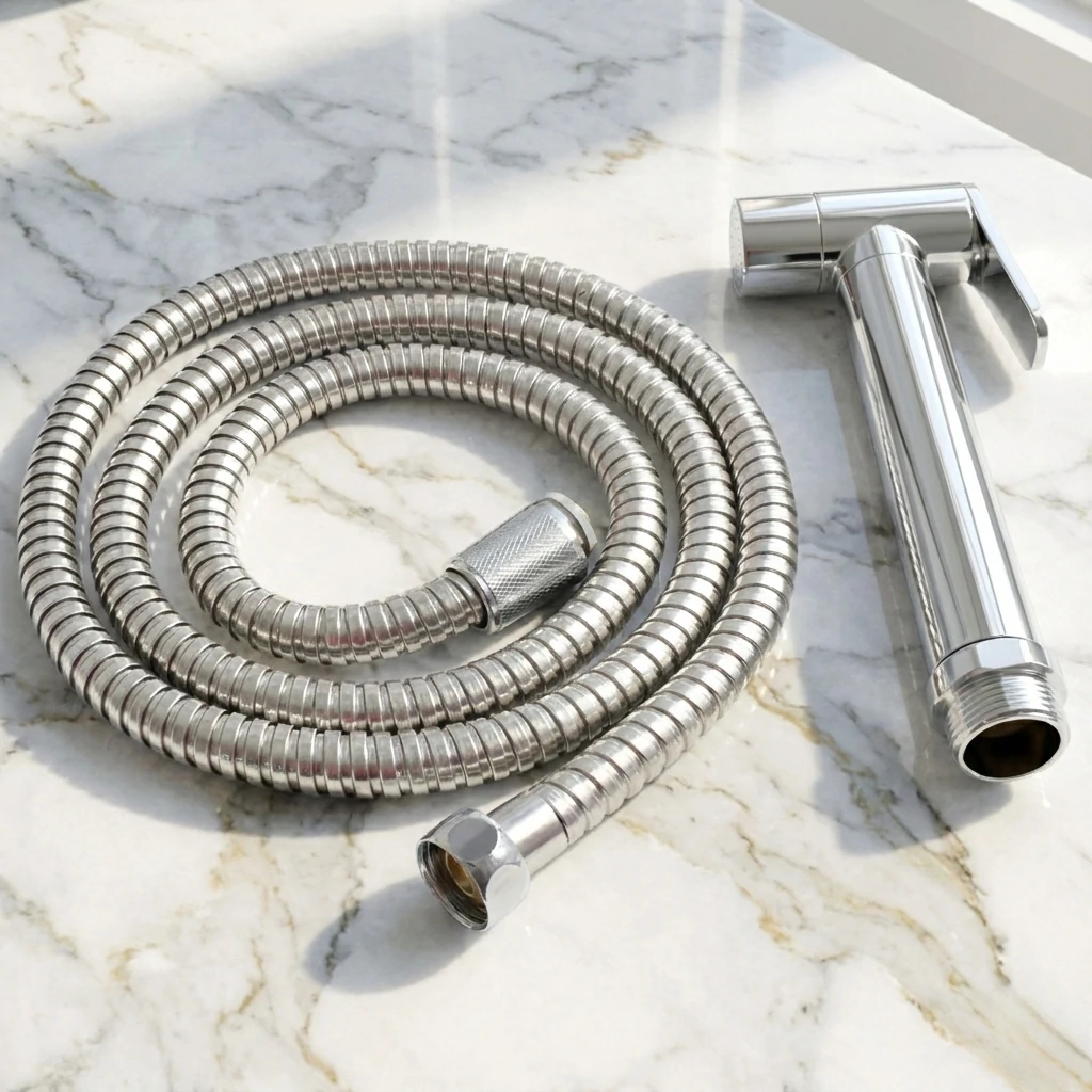 Muslim Shower Brass Complete Set in Daylight - SaniTecH Sanitary Fittings