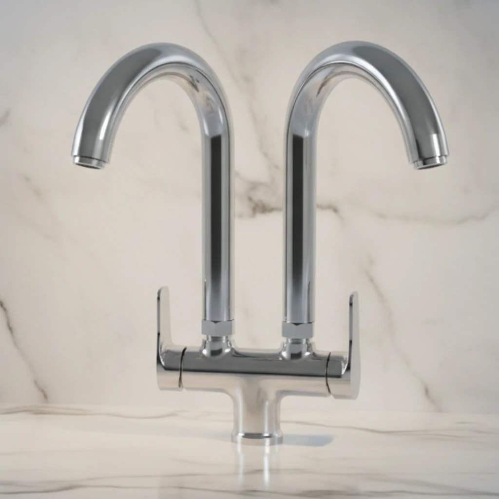 Twin Deck Mixer in Daylight - SaniTecH Sanitary Fittings